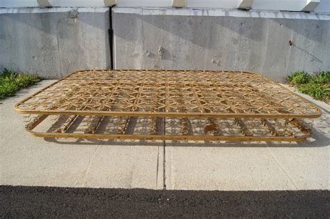 vintage metal box spring with metal slats|old style bed springs.